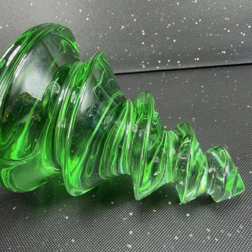 BACCARAT Crystal Green‎ Christmas Tree Figurine Noel Enchanting Eye Fir Signed